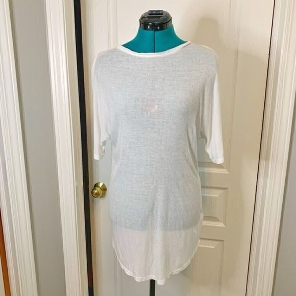 Ivy Park NWT White Sheer Lightweight Short Sleeve Workout Leisure Casual Shirt